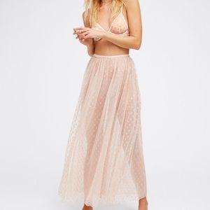 NWT FREE PEOPLE Mesh Slip Maxi Skirt
